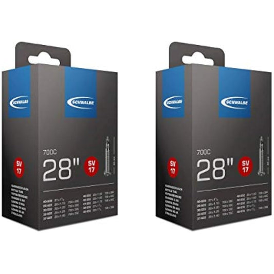 2 x Schwalbe 28" / 700c Inner Tubes 700x35c With Presta Valves,Black