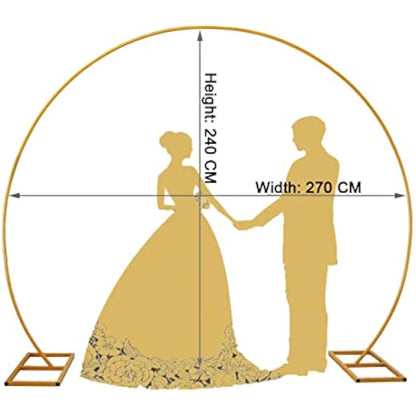 PILIN Balloon Arch Kit Metal Balloon Arch Stand Semicircular Arch for Birthday, Party,Wedding Decoration 2.7M GOLD