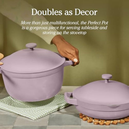 Our Place Perfect Pot - 5.2 L. Nonstick Ceramic Sauce Pan with Lid | Versatile Cookware for Stovetop and Oven | Steam, Bake, Braise, Roast | PTFE and PFOA-Free | Toxin-Free, Easy to Clean | Blue Salt