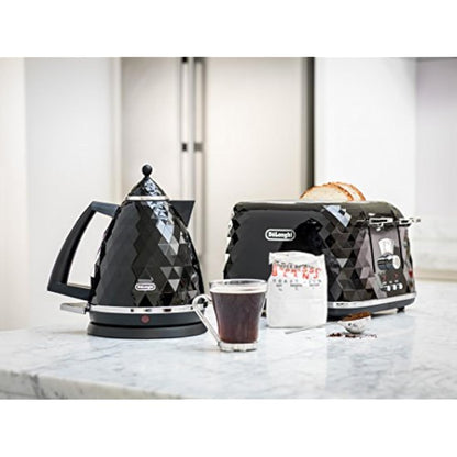 De'Longhi Brilliante Kettle, anti-scale filter, 1.7 Liters, 360° swivel base, KBJ3001BK, Black