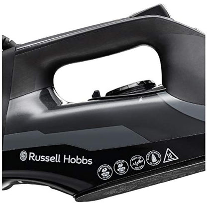 Russell Hobbs Diamond Elite Steam Iron, Black Diamond soleplate, 220g Steam Shot, 50g Continuous steam, 350ml Water Tank, Anti-calc & Anti-drip function, Vertical Steam, 3m Cord, 3100W, 27000