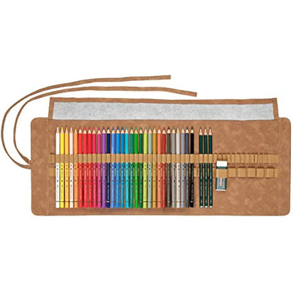 Faber-Castell Art & Graphic Polychromos Colour Pencil, Multicoloured, Pencil Roll Of 34, For Art, Craft, Drawing, Sketching, Home, School, University, Colouring