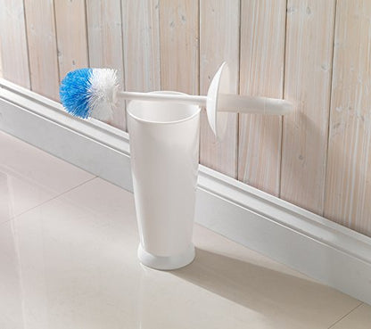 Addis Closed Toilet Brush Set, Plastic, White, 12.5 x 12.5 x 39 cm, 510284
