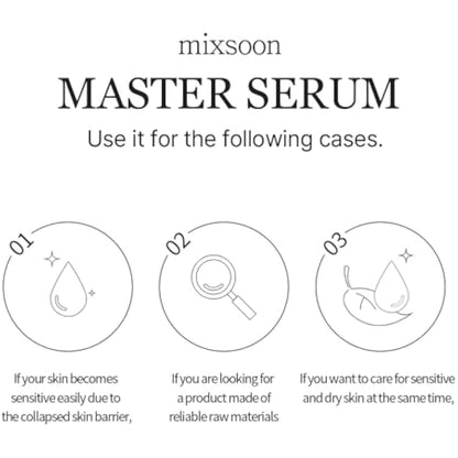 mixsoon Master Serum, Moisturizing Serum for Healthy Skin and Improve Skin Barrier, Cruelty Free