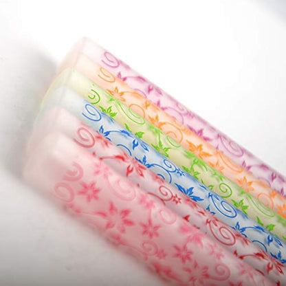 Enslz 6 Pcs 10ml Flower Print Matte Refillable Empty Travel Glass Perfume Spray Bottle Atomizer Pump Sprayer Bottle Set