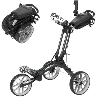 Newfly 3 Wheel Golf Push Cart Compact Semi-Auto Folding and Unfolding,Ultra Lightweight Smallest Folding Size, New-Version Scorecard Holder