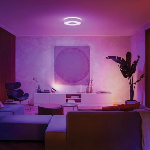 Philips Hue New Infuse White and Colour Ambiance Smart Ceiling Light [Medium - White] with Bluetooth. Works with Alexa, Google Assistant and Apple Homekit