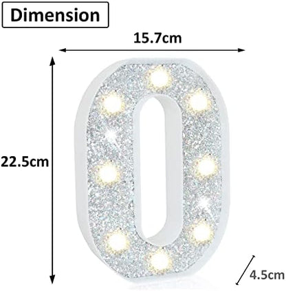 LED Marquee Letter Lights, Light Up Silver Letters for Bedroom Glitter Gifts for Teenage Girls Alphabet Letter Sign Battery Powered Night Light Birthday Party Wedding Home Decoration, Silver Letter O