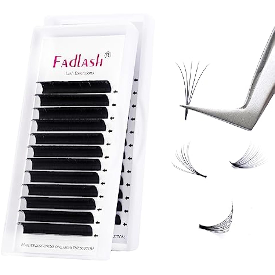 Fadlash Easy Fan Lashes C Curl 0.07 10-11-12mm Mixed Tray Russian Lashes Natural Look Self Fanning Eye Lashes Automatic Blooming Russian Eyelashes Extensions