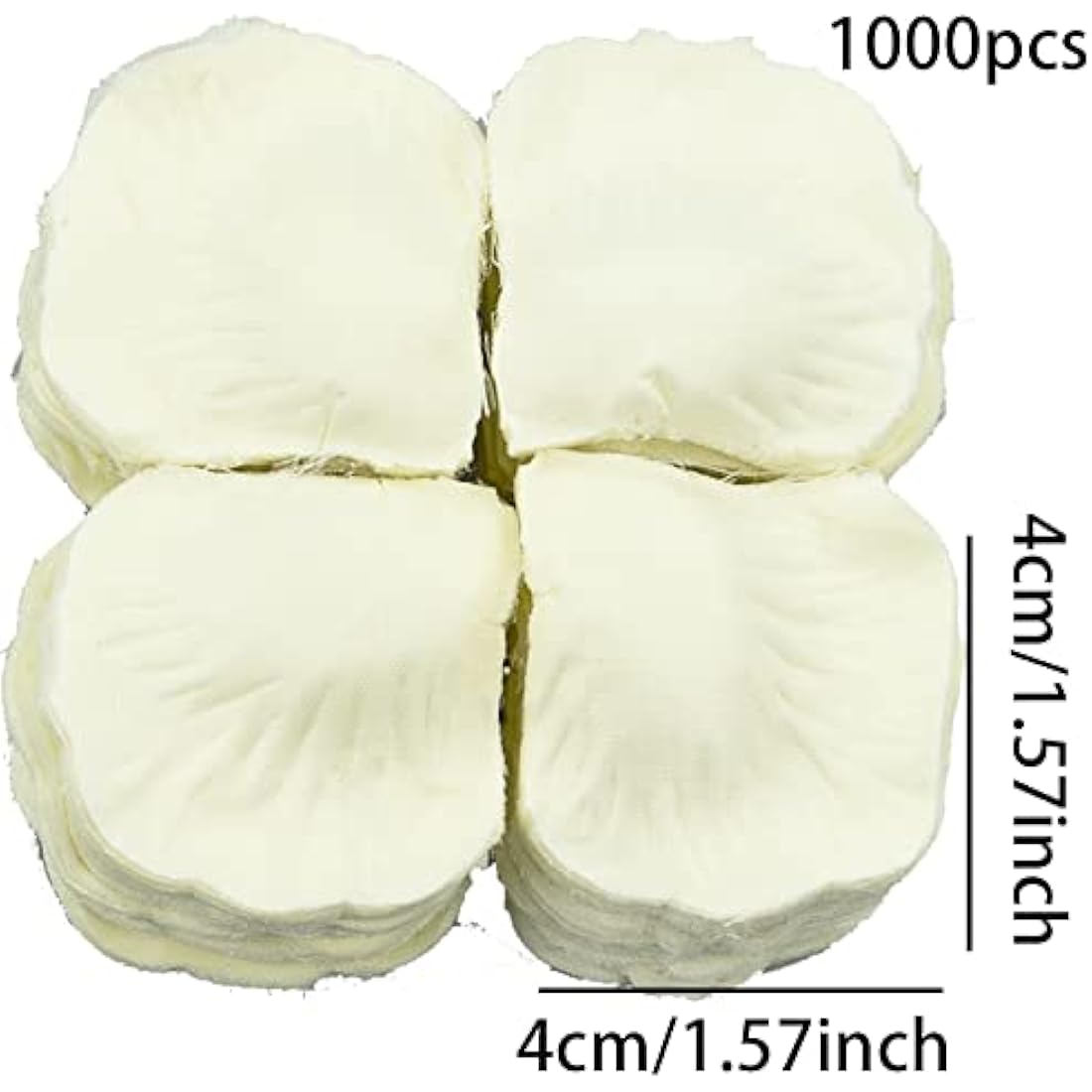 LAMXD 1000 Pcs Rose Petals Artificial Silk Flowers Petals No-Taste Artificial Roses for Wedding Decoration Confetti Table Valentine's Day Party Fake Roses Petals (Off White)