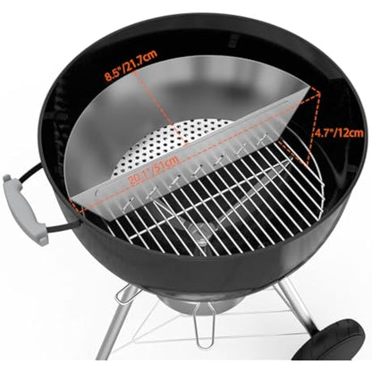 onlyfire Stainless Steel BBQ Charcoal Basket, Large Charcoal Briquet/Charcoal Fuel Holder for Weber 57/67 cm Kettle Grill