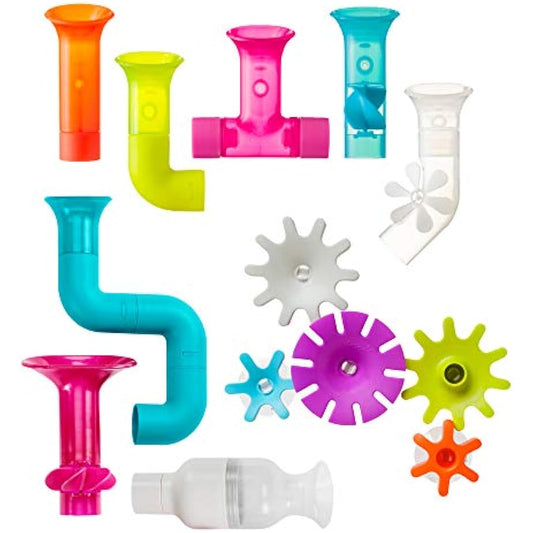 Boon Pipes Cogs Tubes Baby Bath Toy Bundle Bath Accessories for Babies and Toddlers Multicoloured Toddler Bath Toys for Boys and Girls Suitable for 1, 2, 3 & 4 Year Olds, Multi-Colour