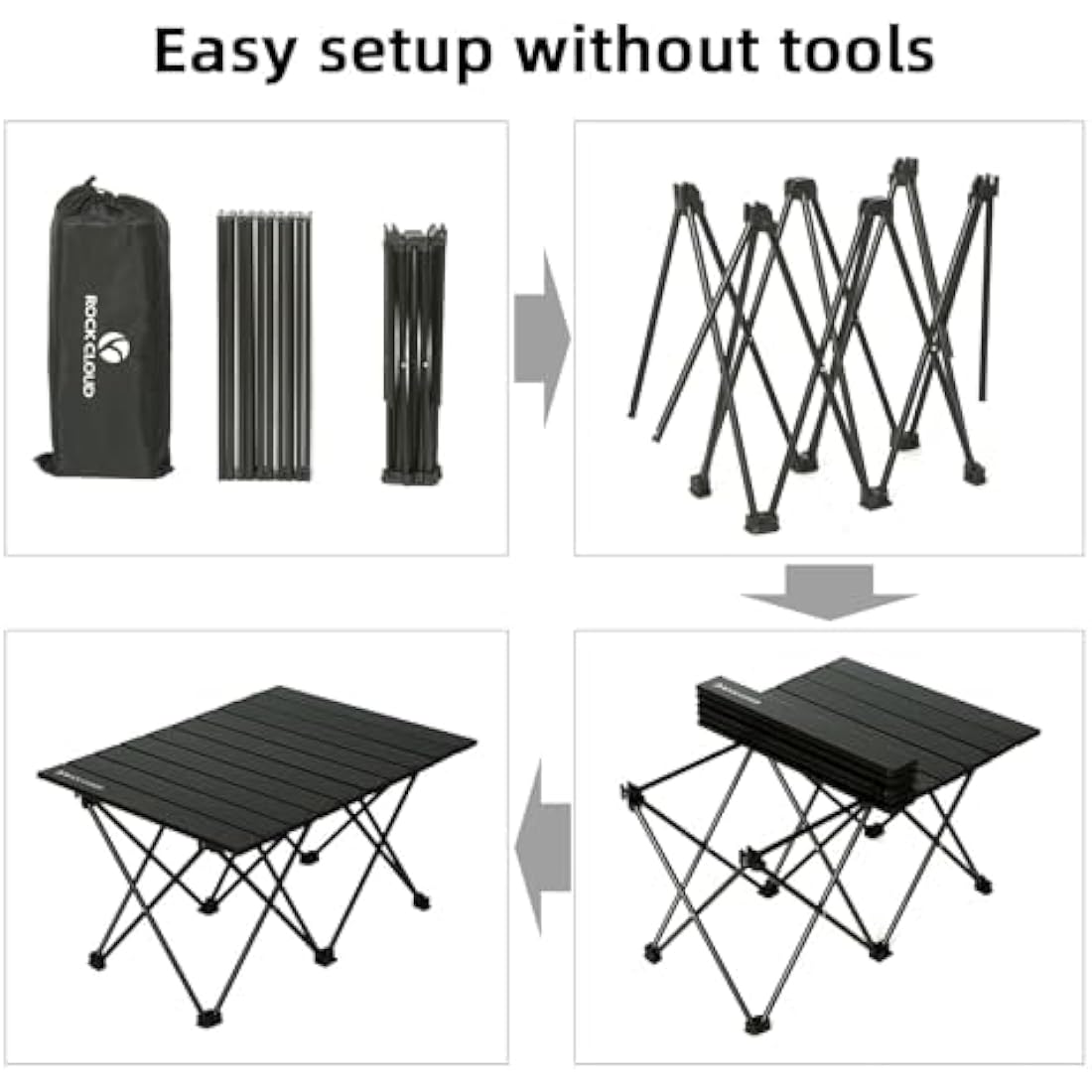 ROCK CLOUD Portable Camping Table Ultralight Aluminum Folding Beach Table Camp for Camping Hiking Backpacking Outdoor Picnic
