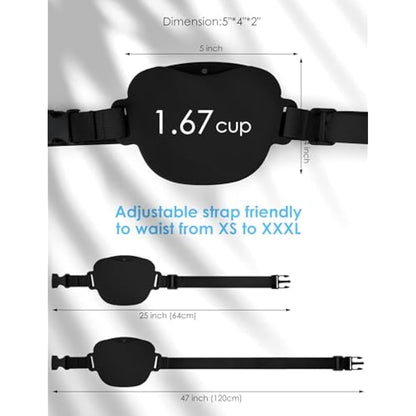 heouvo Dog Treat Pouch with Training Clicker, Upgrade Stronger Magnetic Closure to Avoid Spilling, 1.67 Cup Silicone Treat Bag Fanny Pack with Waist Belt for Pet Training Walking (Black)