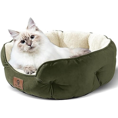 Asvin Medium Dog Bed for Medium Dogs, Cat Beds for Indoor Cats, Pet Bed for Puppy and Kitty, Extra Soft & Machine Washable with Anti-Slip & Water-Resistant Oxford Bottom, Green, 25 inches