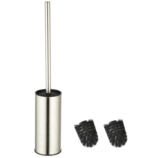BGL Toilet Brush Holder, Stainless Steel Gold Round Freestanding Toilet Bowl Brush and Holder for Bathroom Brush Nickel