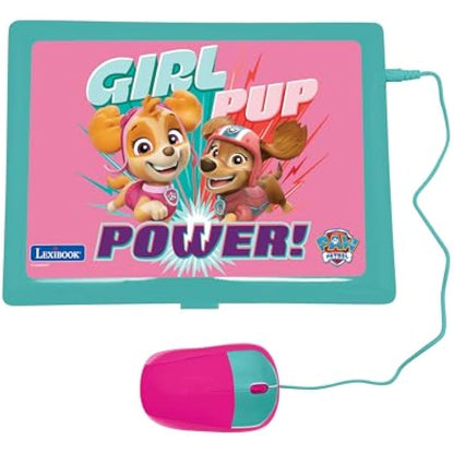 LEXIBOOK, Paw Patrol, Educational and Bilingual Laptop in English/French, Toy for children with 124 activities to learn, play games and music, Pink, JC598PAGi1