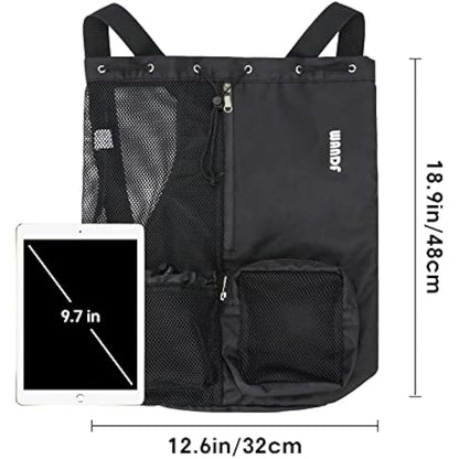 WANDF Swim Bag Mesh Drawstring Backpack with Wet Pocket for Swimming, Gym, and Workout Gear