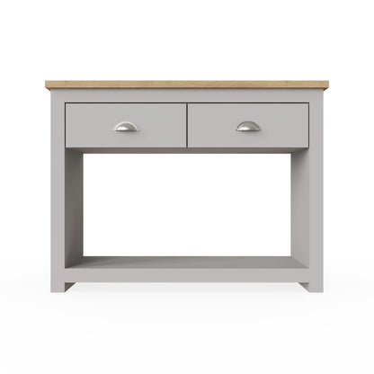 Timber Art Design UK Lisbon Console Hall Way Table with 2 Drawers Rustic Retro Style Hallway Living Room, Bedroom, Office
