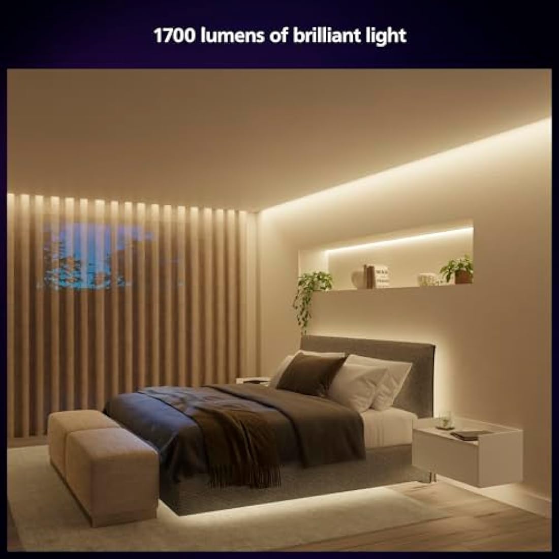 Philips Hue Indoor 3-Meter Smart LED Solo lightstrip (Non Extendable) - 1 Pack - Control with Hue App - Works with Alexa, Google Assistant and Apple HomeKit, Plug Type G, White [Energy Class G]