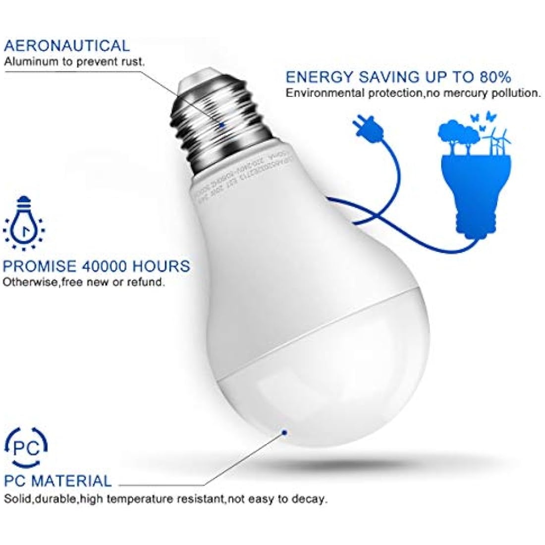 Awenia LED Light Bulb E27, A65 Edison Screw Lighting 20W (Equivalent to 150W Incandescent Bulb), 2452 lumens, Warm White 3000K Golf Ball, Pack of 4