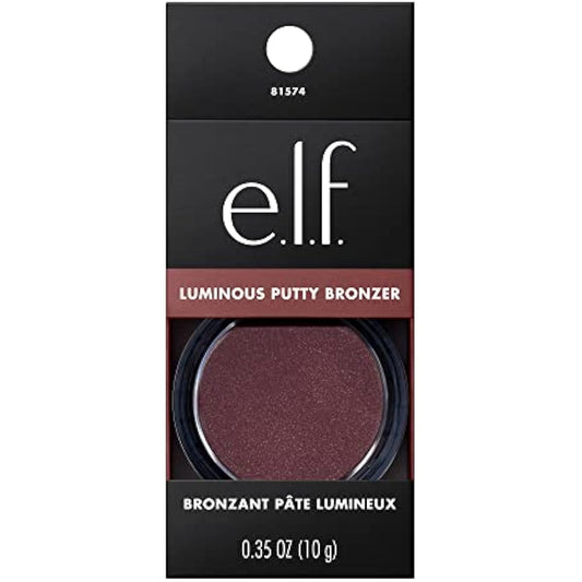 e.l.f. Luminous Putty Bronzer, Lightweight Putty-to-Powder Bronzer For A Radiant, Glowing Finish, Highly Pigmented, Vegan & Cruelty-Free, Frequent Flyer