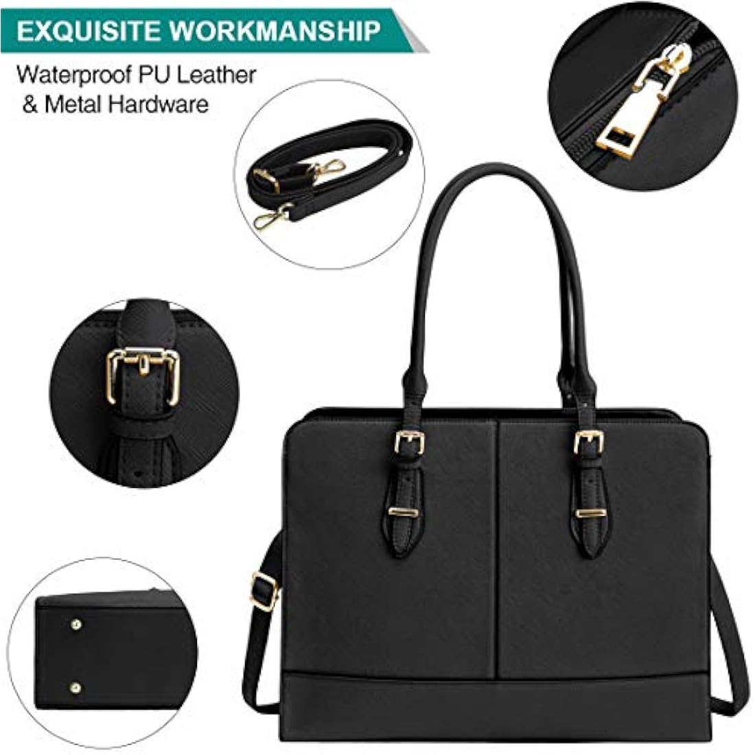 Lubardy Laptop Bags for Women 15.6 inch Ladies Leather Laptop Handbag Work Handbags Womens Tote Bag Office