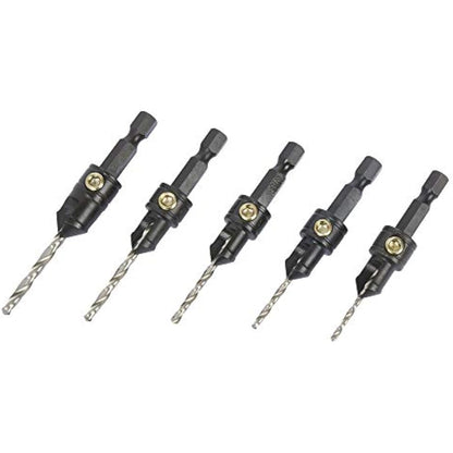 Trend Snappy 5-Piece Countersink & Drill Set for No4-No12 Gauge Screws, Quick Release, Pilot Holes & Countersinks in One Go, SNAP/CS/SET