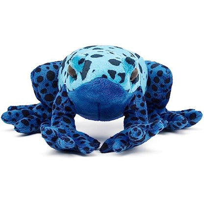 Zappi Co 100% Recycled Plush Poison Dart Frog Blue Toy (15cm Length) Stuffed Soft Cuddly Eco Friendly Animals Collection for Newborns – Lifelike & Realistic