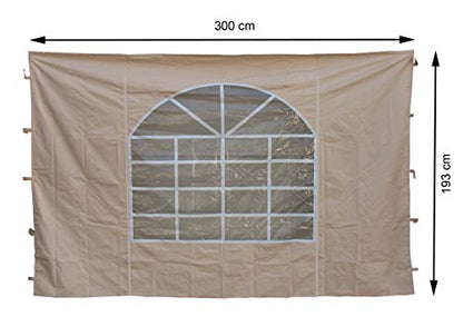 Quick-Star 2 Curtains Side Panels with PVC Window 300 x 195 cm for Sahara Gazebo 3 x 3 m Side Wall