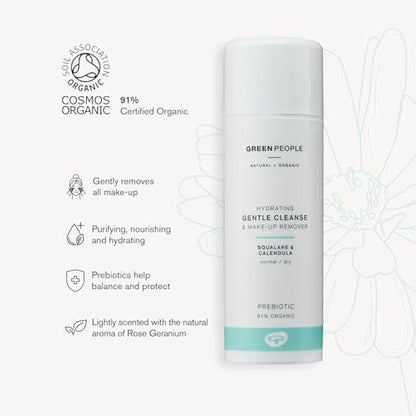 Green People Gentle Cleanse & Make Up Remover - Natural & Organic - with Calendula & Squalane (Derived from Olives) - SLS & Alcohol Free - Vegan & Cruelty Free, 150ml