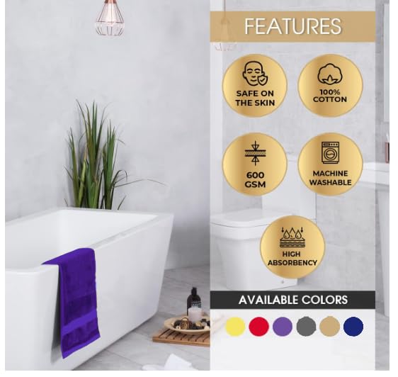 Ample Decor Premium Luxury Bath Towels, 600 GSM, 100% Cotton, Soft, Quick Dry & Highly Absorbent Towels for Bathroom, Hotel & Spa