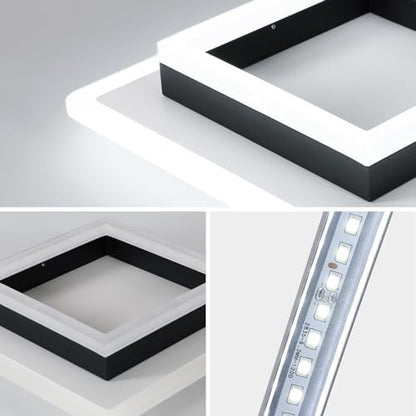 DELIPOP Square LED Ceiling Light, 30W 3375LM Modern LED Ceiling Lamp, Cold White 6500K LED Ceiling Lights for Bedroom Hallway Office Kitchen Living Room