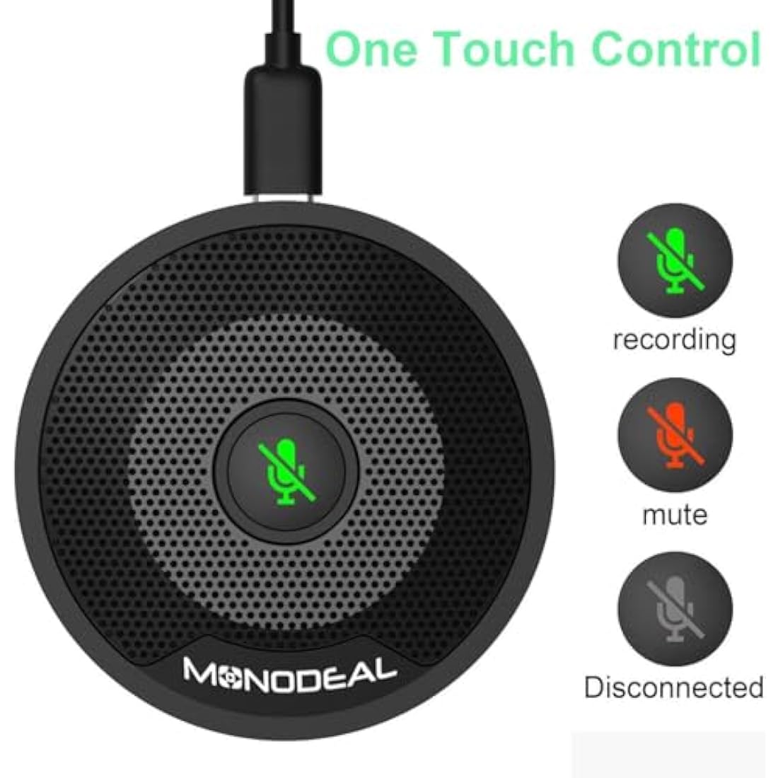 Monodeal USB microphone, Conference Microphone with Mute Button,pc microphone conference Upgraded USB for Laptop PC, Computer Zoom, Virtual School, Video Meeting, Skype
