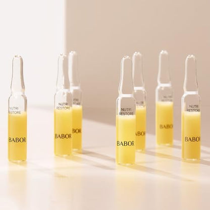 BABOR Nutri Restore Vials Vegan Face Care with Unique Combination of 19 Micronutrients, Aloe Vera and Argan Oil - for a Strengthened Skin Barrier (7 x 2ml)