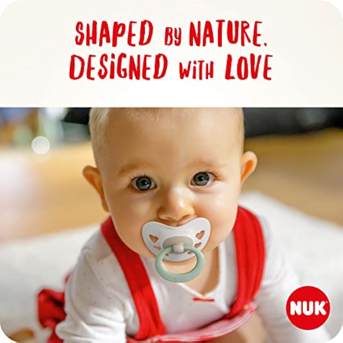 NUK Signature Day & Night Baby Dummy | 6-18 months | Soothes 95% of Babies | Heart-Shaped BPA-Free Silicone Soothers | Glow-in-the-Dark | Hearts | 4 Count