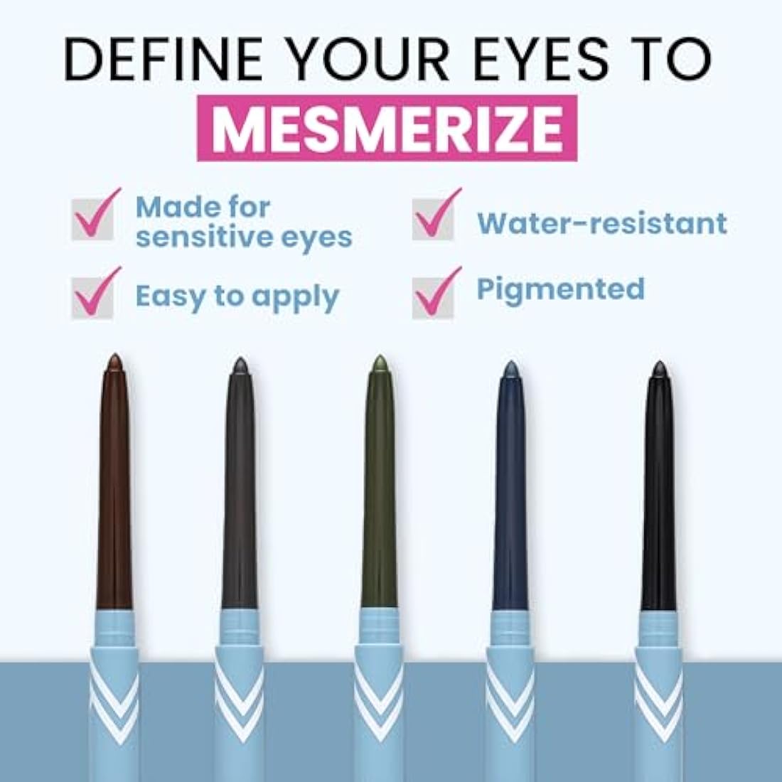 Prime Prometics PrimeEyes Glide Eyeliner for Mature Women – Water-Resistant, Long-Stay and Mess-Proof – Gel Cream Texture, Discreet Sharpener and Effective Smudger (Sapphire (Blue))