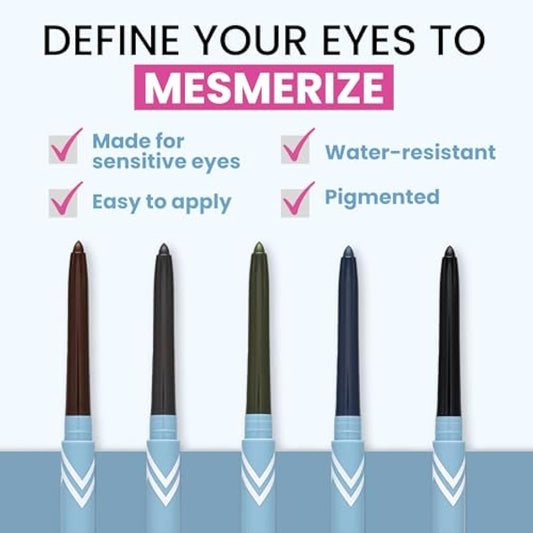 Prime Prometics PrimeEyes Glide Eyeliner for Mature Women – Water-Resistant, Long-Stay and Mess-Proof – Gel Cream Texture, Discreet Sharpener and Effective Smudger (Wood (Brown))