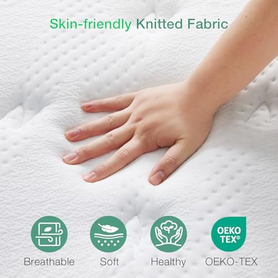 Novilla Mattresses King Size 9.8 Inch 3-Zone Gel Memory Foam Pocket Sprung Mattress, 5FT Hybrid Mattress Firm with Oeko-tex Knitted Fabric and CertiPUR-US Foam 150x200x25cm