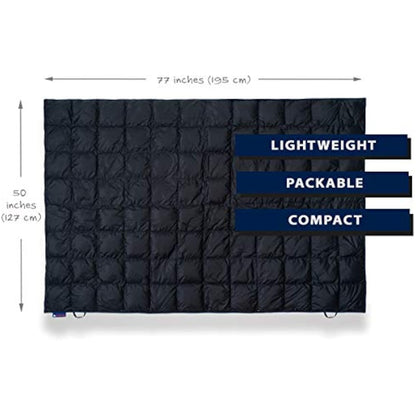 Get Out Gear Down Camping Blanket - Outdoor Lightweight Packable 650 Fill Power Down Blanket Compact Waterproof and Warm Backpacking Quilt for Camping Hiking Travel Hammock