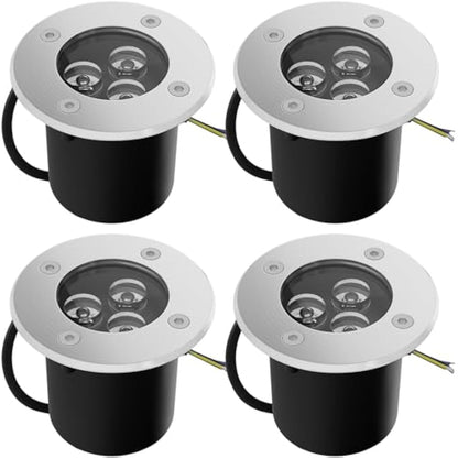 Buried Lights,Goodia Led Warm White Buried Landscape Lamp Ground Lamp for Garden,Outdoor lighting-IP65 AC85-265V(4Pack,3W)