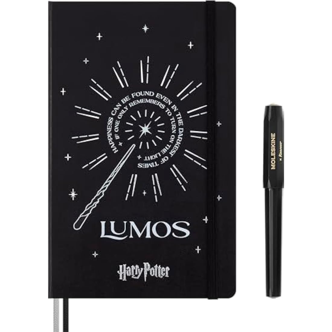 Moleskine Wizarding World Harry Potter Spells Collection Gift Box, Gift Set with Kaweco Roller Pen and Ruled Notebook with Hardcover and Elastic Closure Large Size 13 x 21 cm