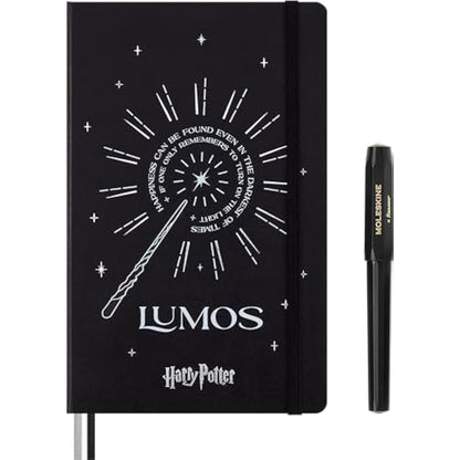 Moleskine Wizarding World Harry Potter Spells Collection Gift Box, Gift Set with Kaweco Roller Pen and Ruled Notebook with Hardcover and Elastic Closure Large Size 13 x 21 cm