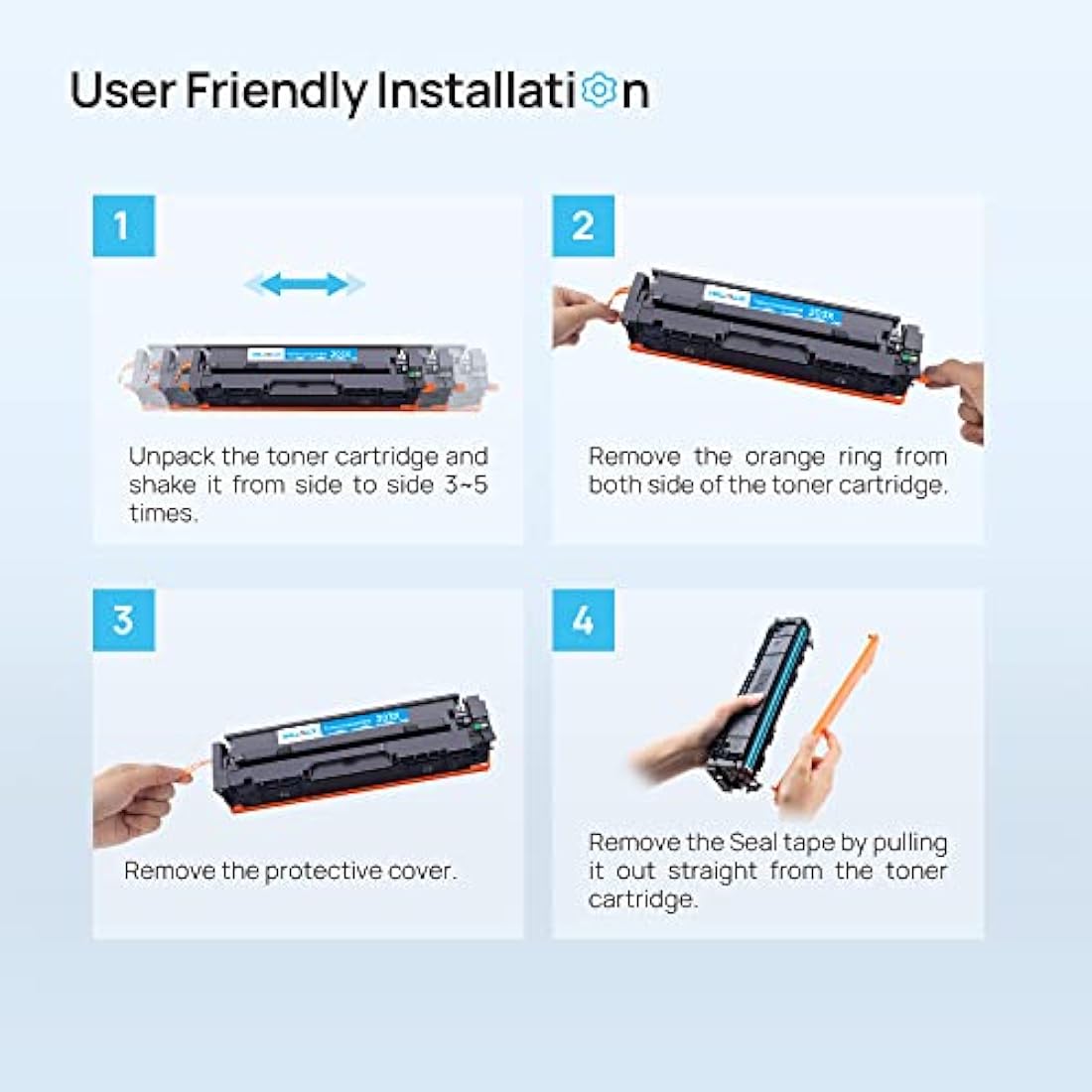 HALLOLUX 203X Toner Cartridge Replacement for HP CF540X CF541X CF542X CF543X Compatible for Color Laserjet Pro MFP M254dw M254dnM254nw M280nw M281fdn M281fdw M281cdw(Black Cyan Magenta Yellow,4 Pack)