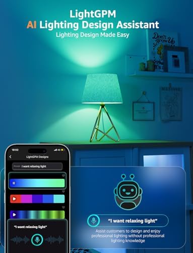 Lepro BP1 AI Smart Bulb E14, Music Sync Small Edison Screw Bulb, Voice Control, 4.9W 470LM Bluetooth & WiFi Bulb, LLM AI Lighting Design Assistant, Work with Alexa & Google Assistant, 4 Packs