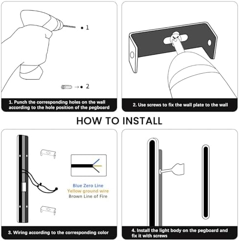Mikeru 120CM Dimmable Modern Wall Light, Outdoor Long Fence Lamp Acrylic Wall Light 3000k/4500k/6000k Wall Mounted Sconce with Remote Control (Without Battery) for Indoor, Staircase