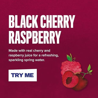 Rubicon Spring 12 Pack Black Cherry Raspberry, Sparkling Spring Water with Real Fruit Juice & Natural Flavours, , Only 9 Calories - 12 x 330ml Multipack Cans