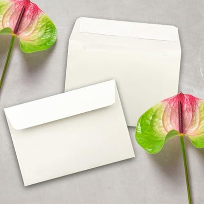 Neuser colourful, self-adhesive C6 envelopes, 162 mm x 114 mm 200 Umschläge Natural White