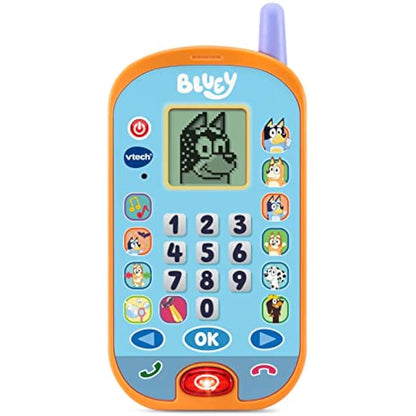 VTech Bluey Ring Ring Learning Phone, Official Bluey Toy, Interactive Role Play Phone, Toy Phone With Voice Activation, Games & Numbers, Educational Gift Children Ages 3, 4+ Years, English Version
