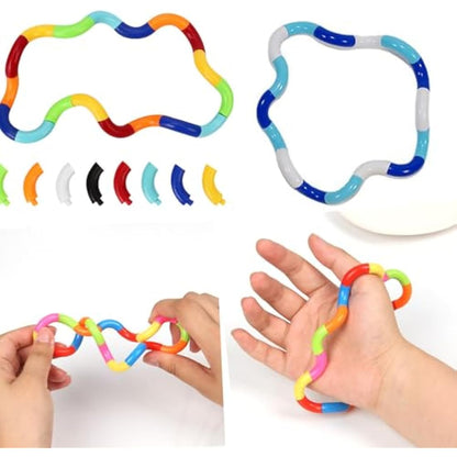 BAIYSFFG Tangle Fidget Toy 7 PCS Twisty Fidget Toy Stress Relief Stim Silent for Kids and Adults